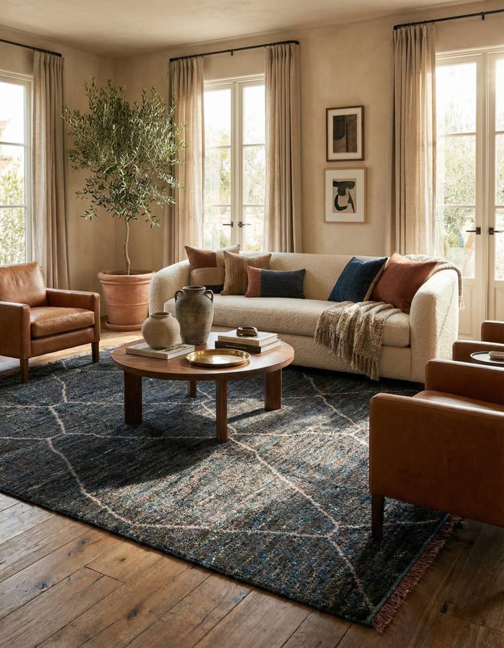 Detail image of 8' x 9' 8  Hand Knotted Moroccan Wool Rug