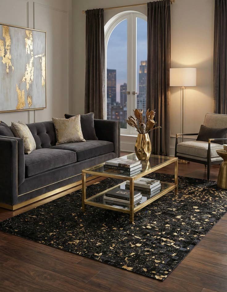 Detail image of 5' 2 x 7' 11 Cowhide Stocks Rug