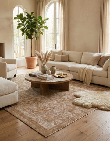 7' 3 x 9' 8 Hand Knotted Ultra Vintage Persian Wool Rug