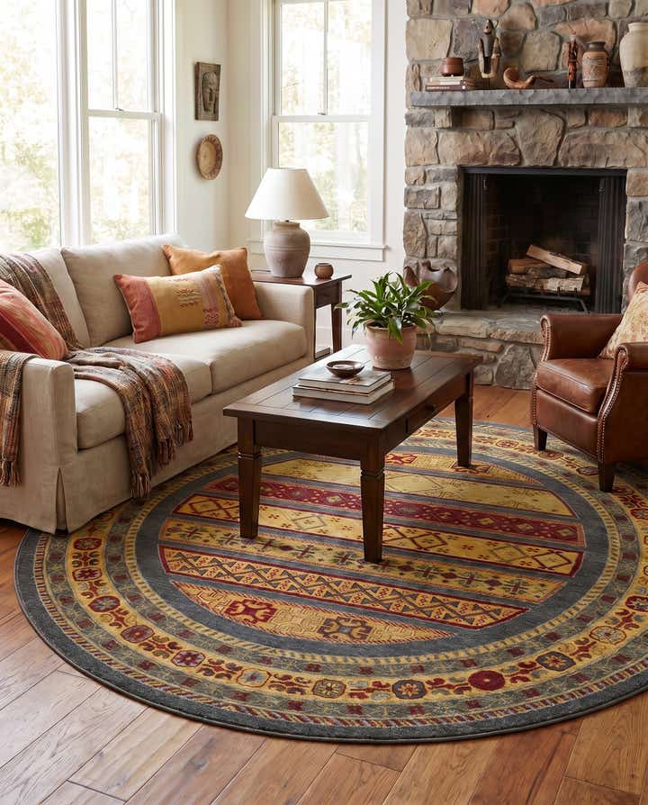 6' 1 x 6' 1 Kashkuli Gabbeh Round Rug