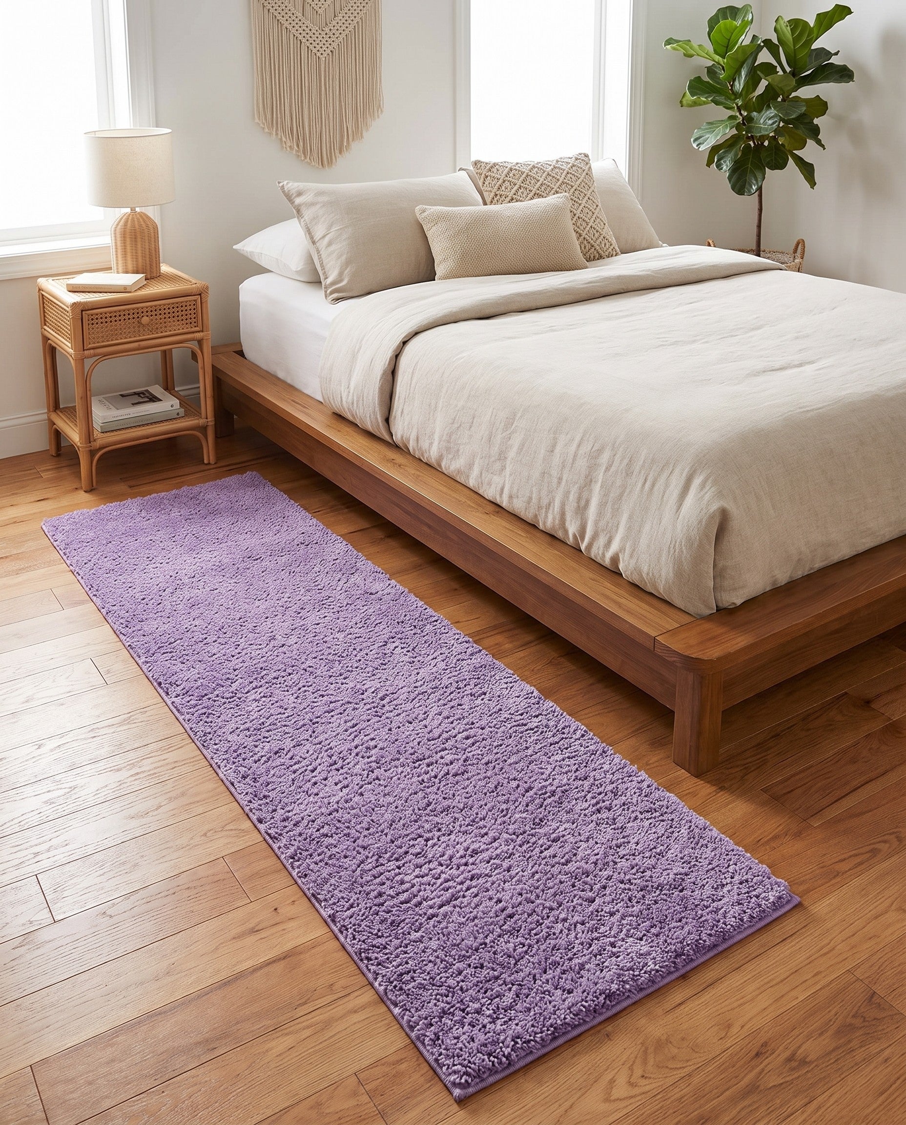 2' x 6' 5 Solid Shag Runner Rug