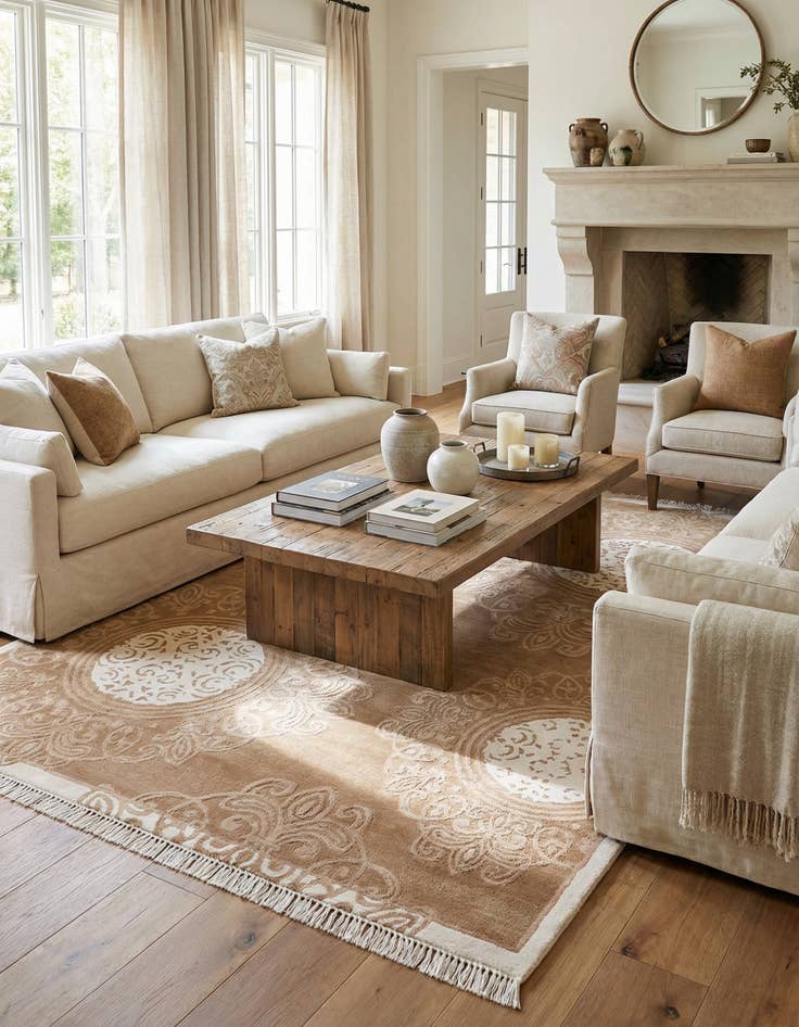 Detail image of  5' 7 x 7' 11  Hand Knotted Darya Wool Rug