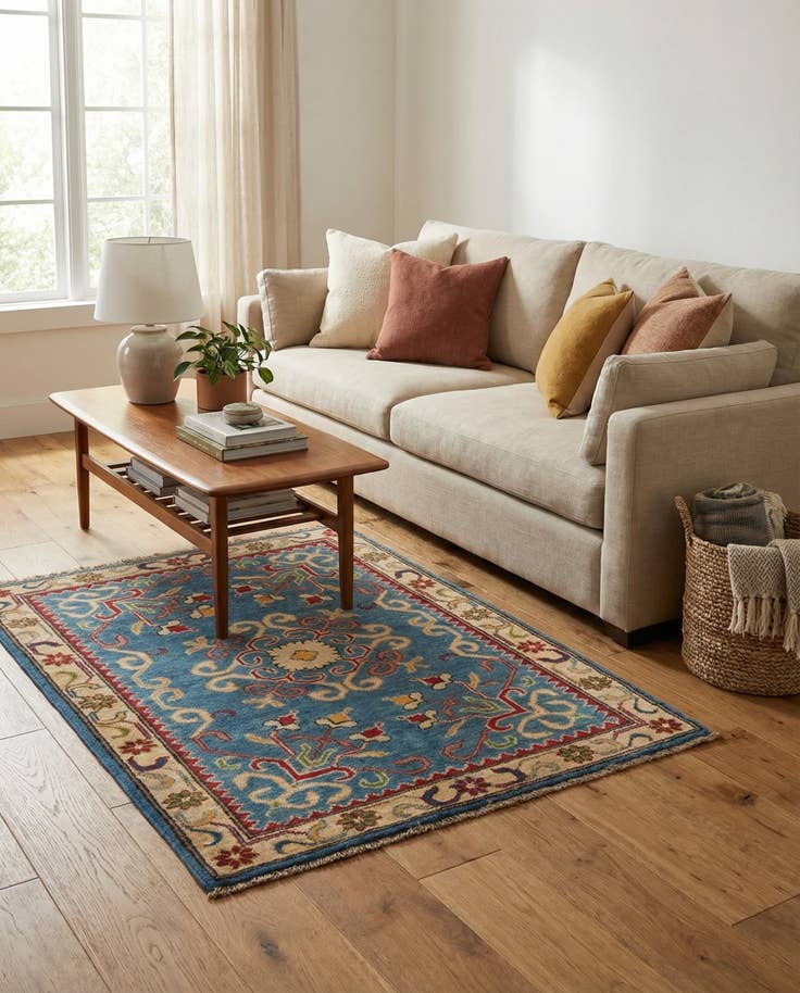 Detail image of 2' 10 x 4' Hand Knotted Kazak Rug