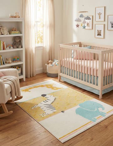 5' 3 x 8' Animals Whimsy Kids Rug