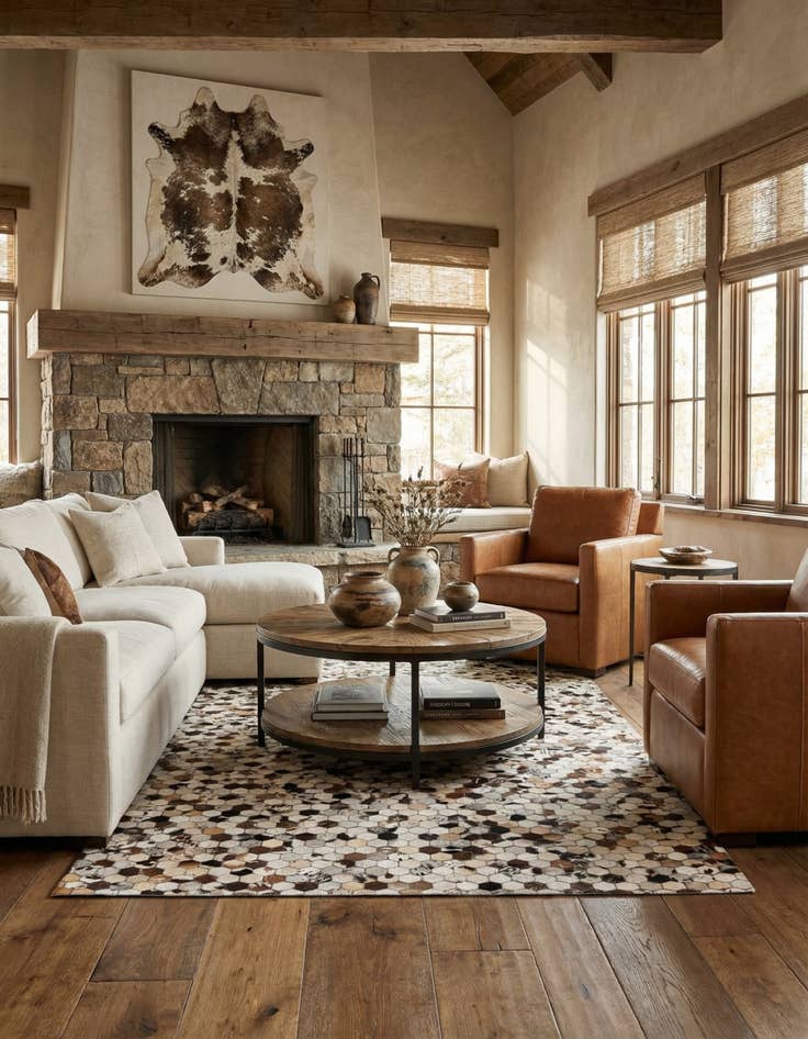 Detail image of 5' 1 x 8' 2 Cowhide Rug