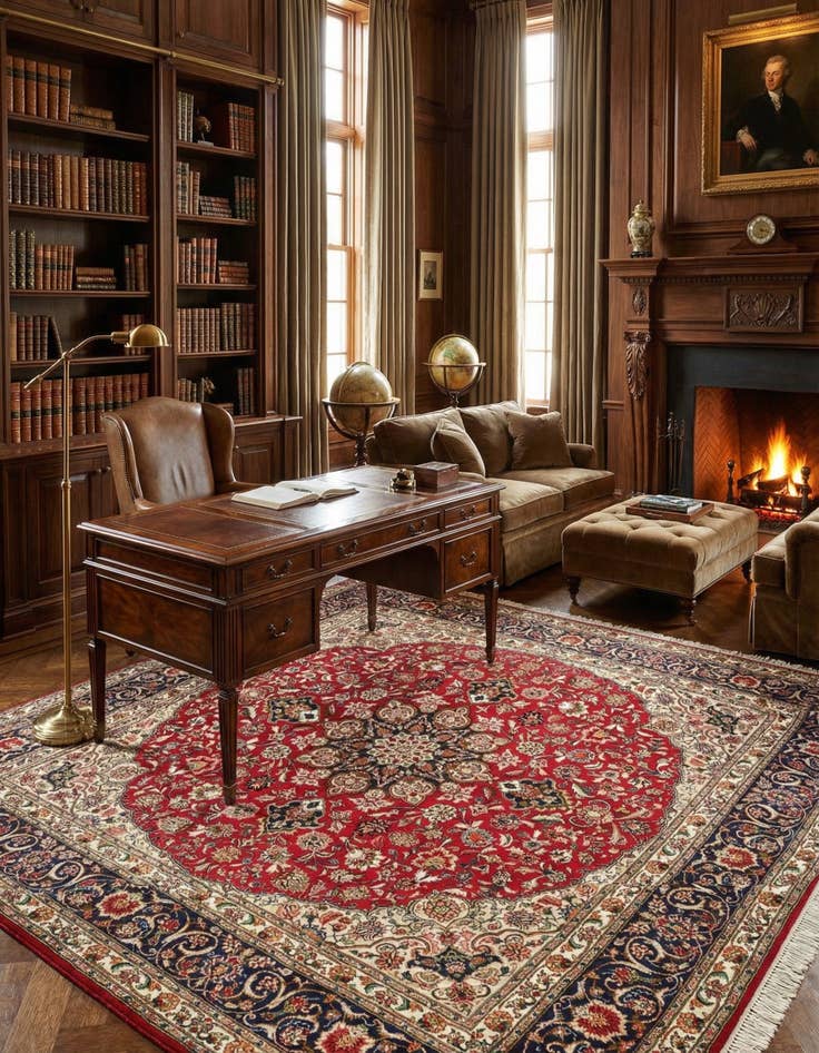 Detail image of  6' 8 x 6' 9 Tabriz Square Rug