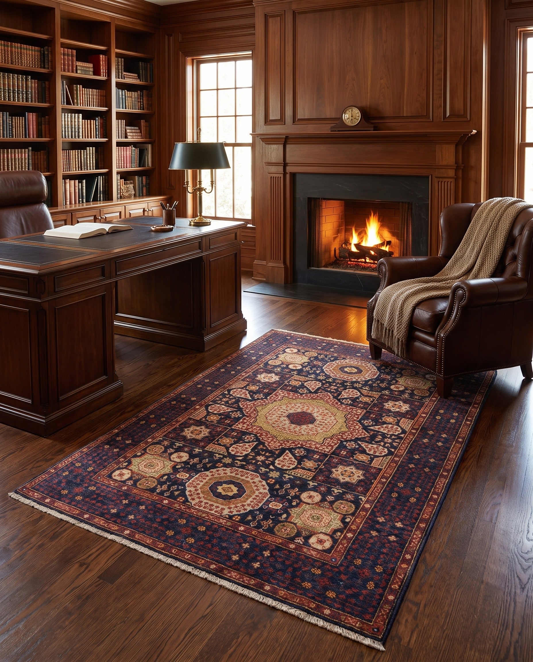 4' x 5' 10 Hand Knotted Mamluk Ziegler Rug