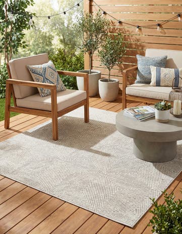 Gray Easy-Clean Sabrina Soto Indoor / Outdoor Square Rug