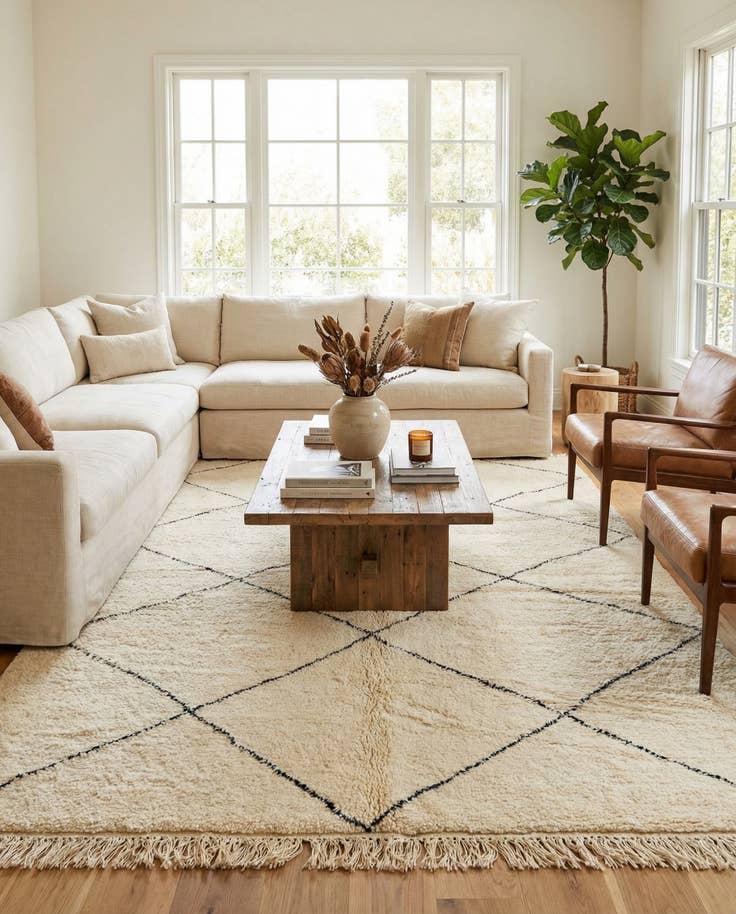 Detail image of 7' x 10' 2 Hand Knotted Moroccan Wool Rug