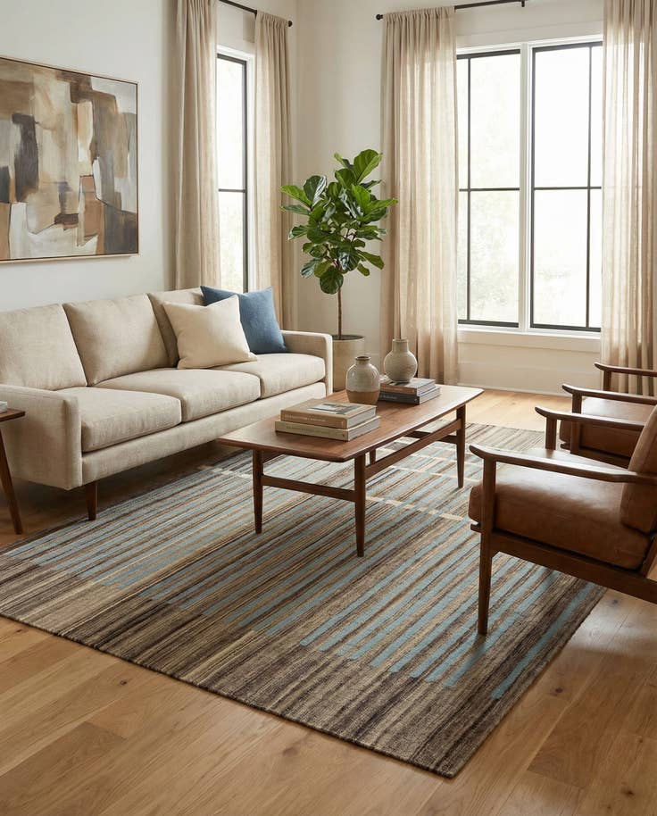 Detail image of 5' 8 x 8' Hand Woven Kilim Modern Wool Rug