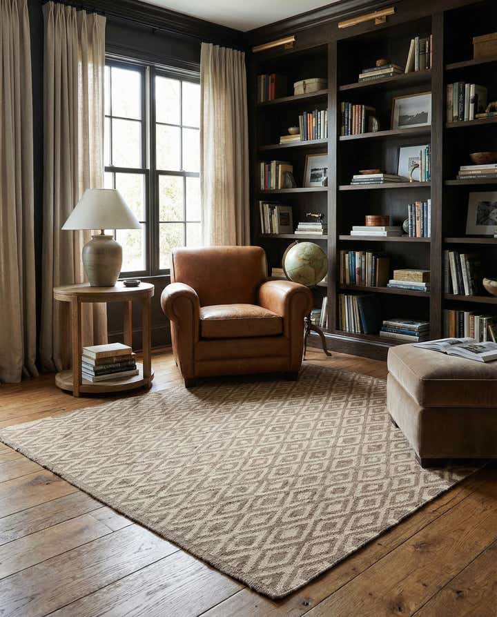 6' 8 x 7' Hand Woven Kilim Maymana Wool Square Rug