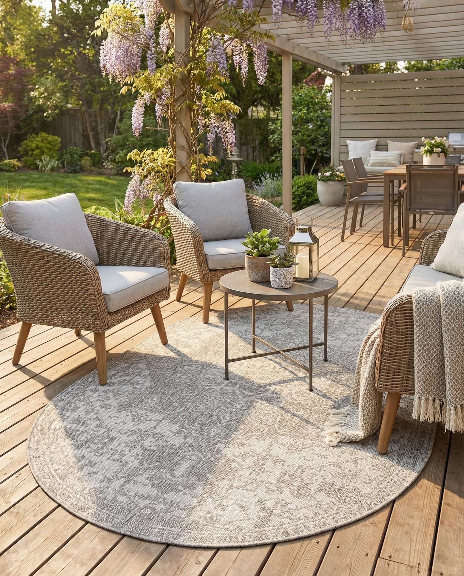 5' 3 x 8' Easy-Clean Jill Zarin Dubai Indoor / Outdoor Oval Rug