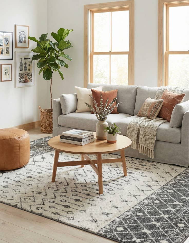 Detail image of 5' 3 x 8' Moroccan Trellis Rug