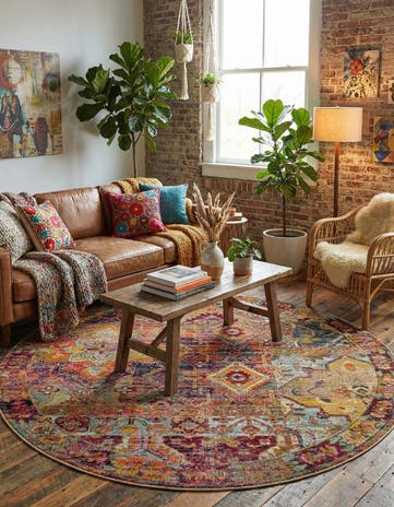 Washable El Paso Round Rug