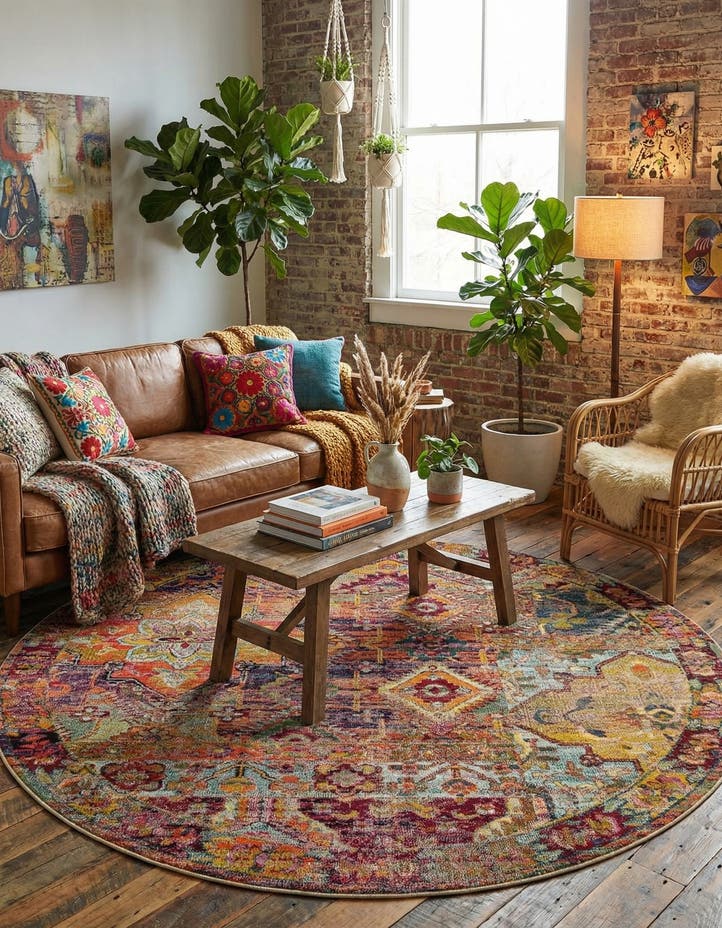 8' x 8' Washable El Paso Round Rug