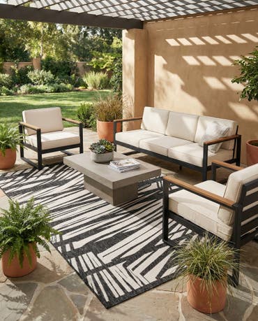  6' x 9'  Easy-Clean Modern Indoor / Outdoor Rug
