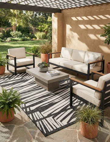 6' x 9' Easy-Clean Modern Indoor / Outdoor Rug