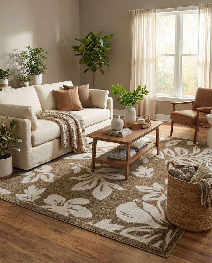 8' x 10' Easy-Clean Botanical Indoor / Outdoor Rug