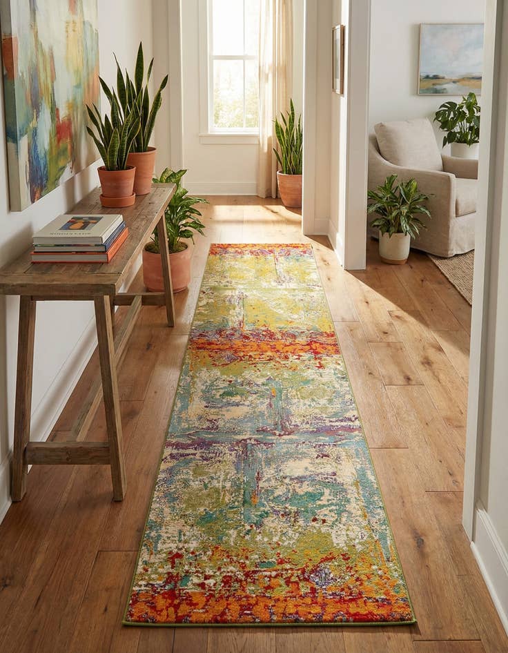 Detail image of 2' 7 x 12'  Washable Modern Indoor / Outdoor Runner Rug