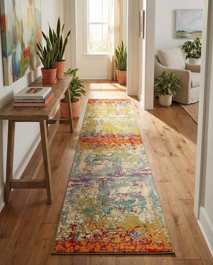 Detail image of 2' 7 x 12' Easy-Clean Modern Indoor / Outdoor Runner Rug