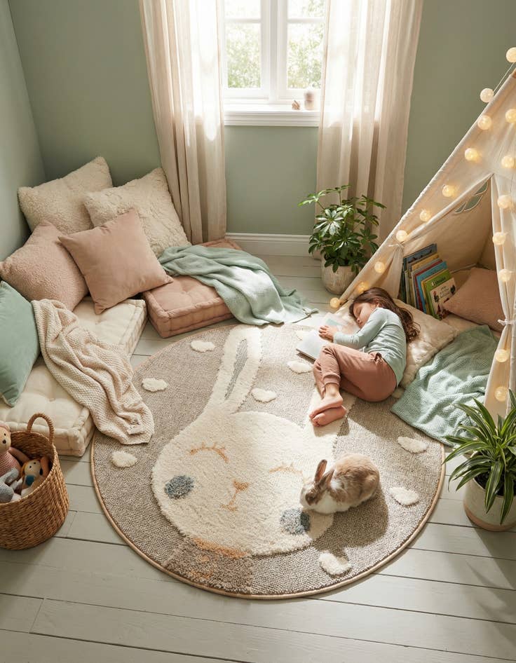 Detail image of 3' x 3' Whimsy Kids Round Rug