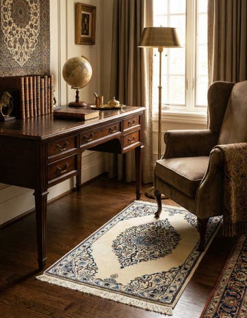 1' 8 x 2' 9 Hand Knotted Nain Rug