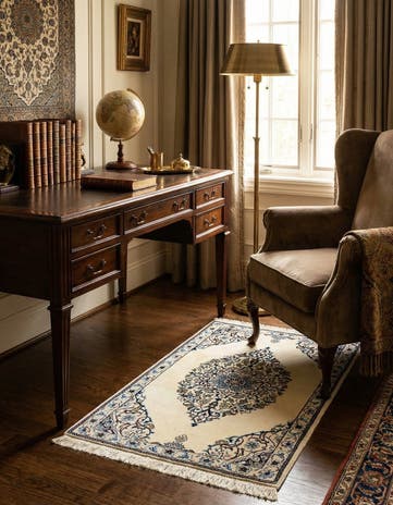 1' 8 x 2' 9 Hand Knotted Nain Rug
