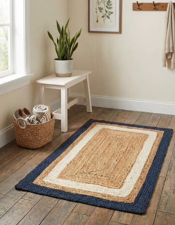 2' x 3' 1 Handmade Braided Jute Rug