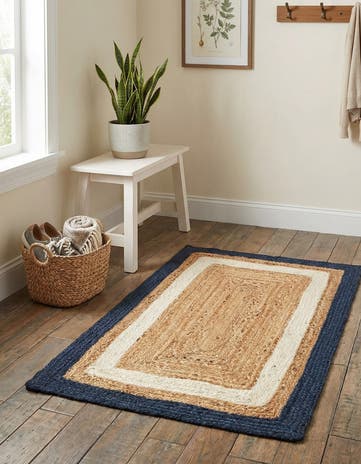 2' x 3' 1 Handmade Braided Jute Rug