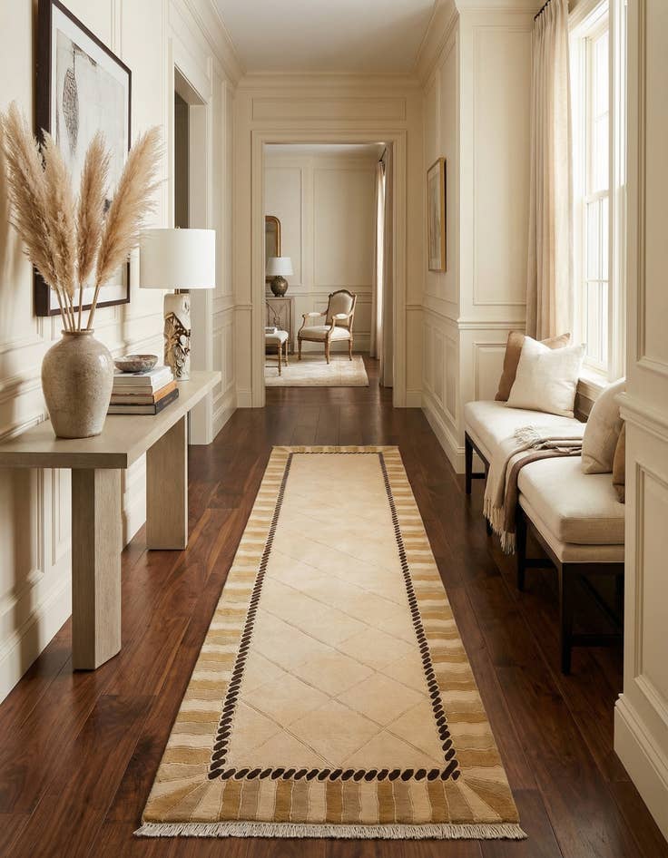 Detail image of 3' 3 x 12' 11  Hand Knotted Darya Wool Runner Rug