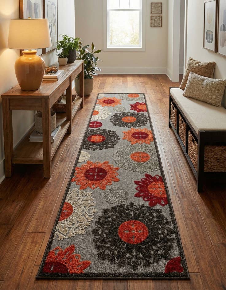 Detail image of  2' 7 x 10'  Washable Modern Indoor / Outdoor Runner Rug