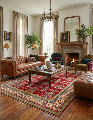 6' 5 x 9' 8 Hand Knotted Kazak Rug