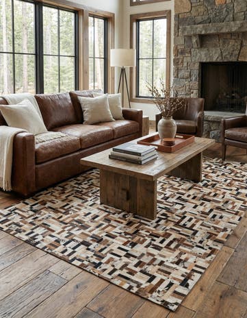 5' 1 x 8' Cowhide - Patchwork Rug
