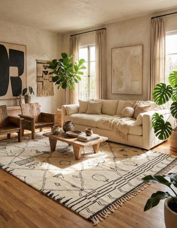 8' 2 x 11' 5 Hand Knotted Moroccan Wool Rug