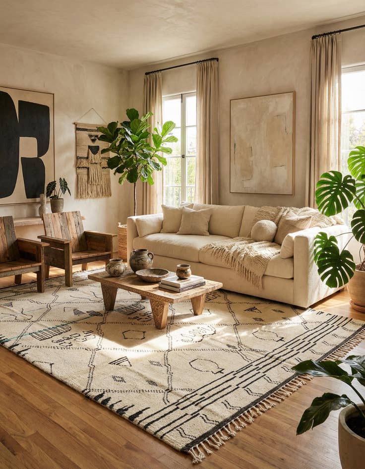 Detail image of  8' 2 x 11' 5  Hand Knotted Moroccan Wool Rug