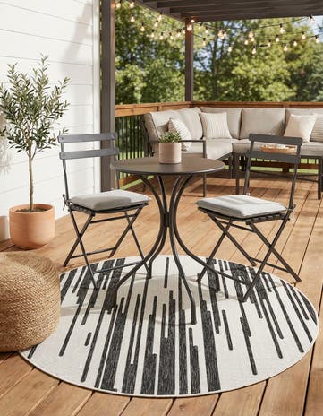 6' x 6' Easy-Clean Modern Indoor / Outdoor Round Rug