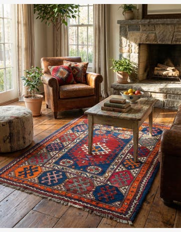 3' 9 x 5' 4 Hand Knotted Anatolian Wool Rug
