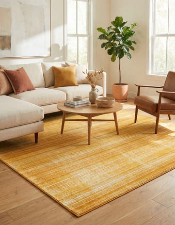 Yellow Gemstone Square Rug