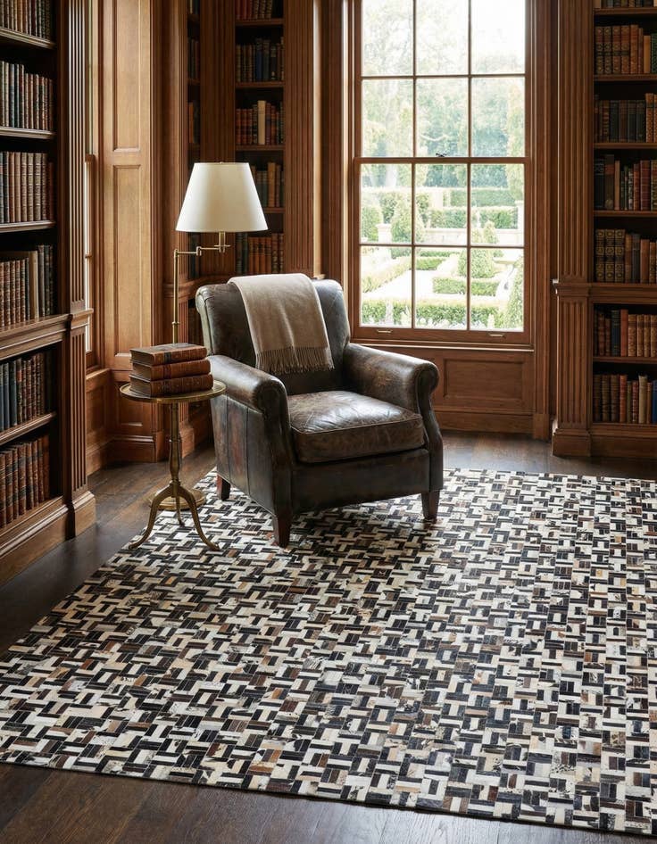 Detail image of  8' x 10' Cowhide Leather Rug