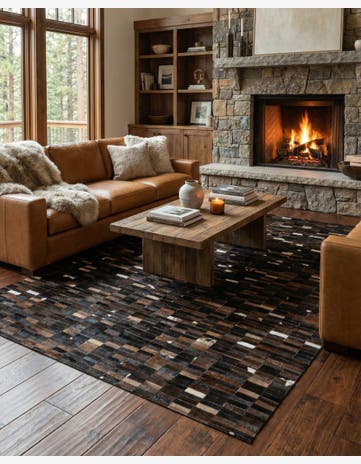 5' 2 x 8' Cowhide - Patchwork Rug
