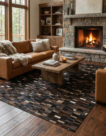 5' 2 x 8' Cowhide - Patchwork Rug