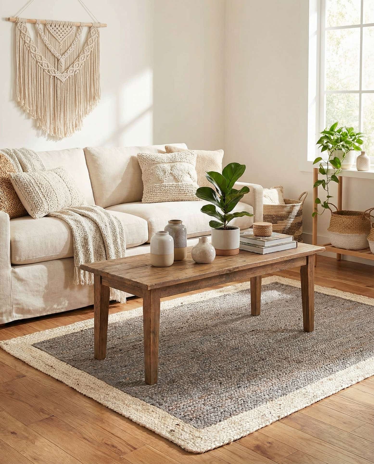 4' 1 x 6' 1 Handmade Braided Jute Rug