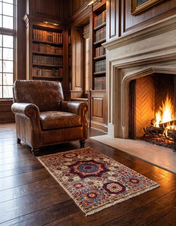 2' x 2' 11 Hand Knotted Mamluk Ziegler Rug