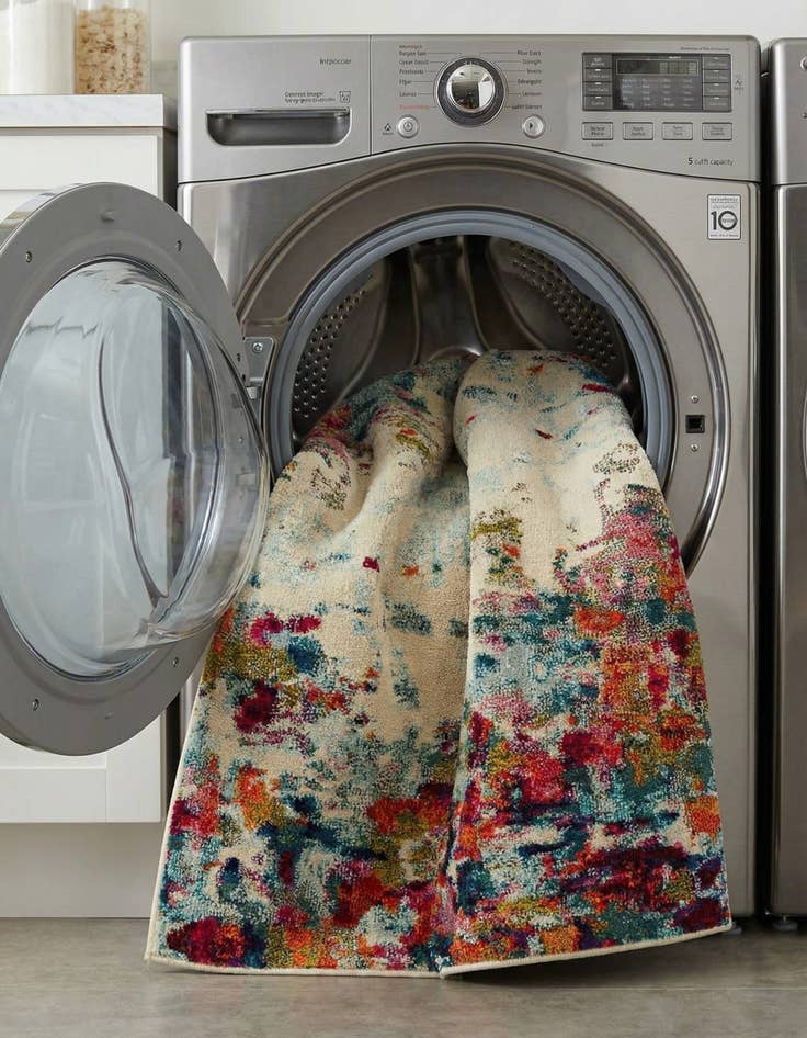 Detail image of 5' x 5'  Washable Spectrum Square Rug