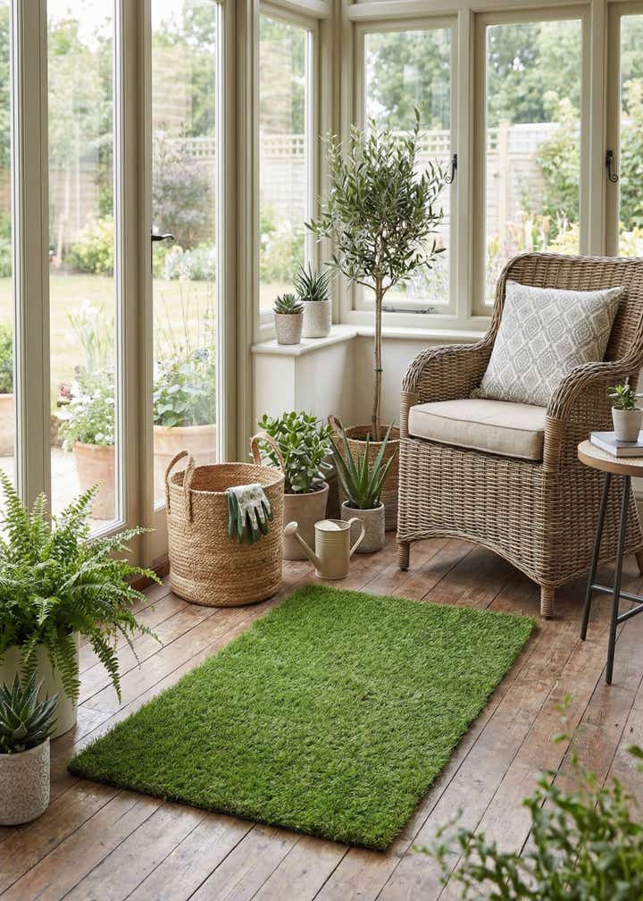 2' x 3' Easy-Clean Grass Indoor / Outdoor Rug