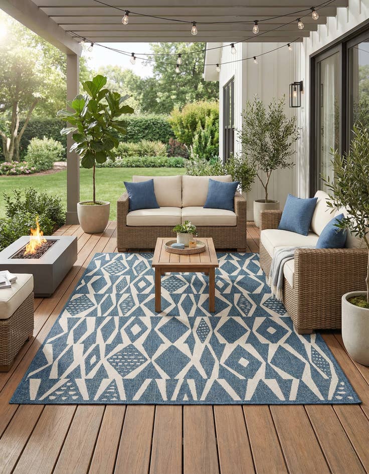 Detail image of 7' 10 x 10'  Washable Baja Indoor / Outdoor Rug