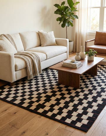 4' 11 x 6' 5 Hand Woven Kilim Modern Wool Rug