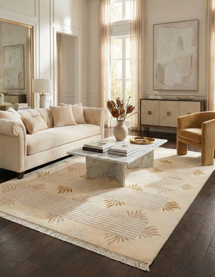 Detail image of  5' 7 x 7' 10  Hand Knotted Darya Wool Rug