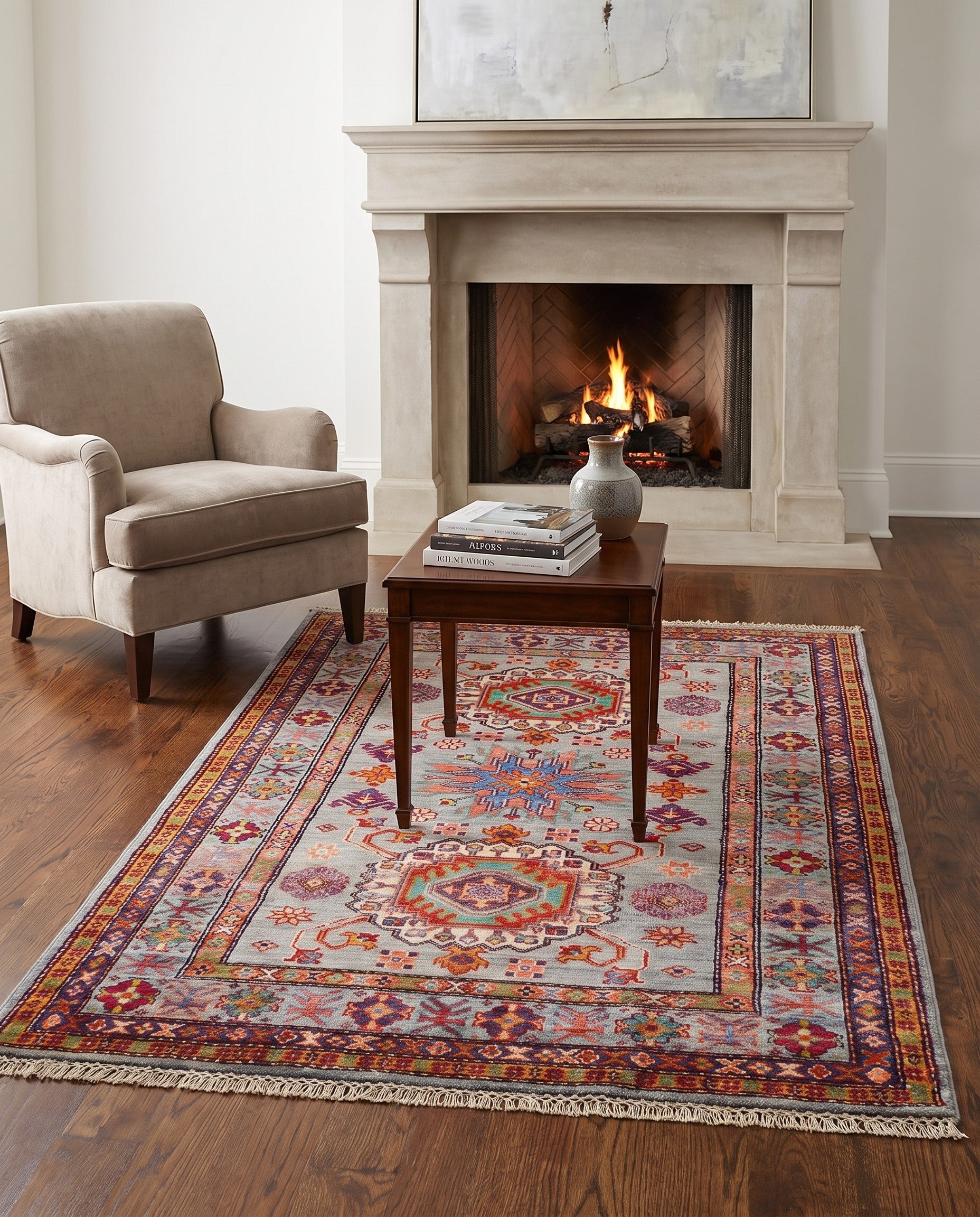 3' 2 x 5' 3 Hand Knotted Kazak Rug