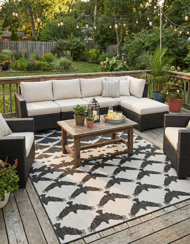 Detail image of 7' 10 x 10'  Washable Modern Indoor / Outdoor Rug